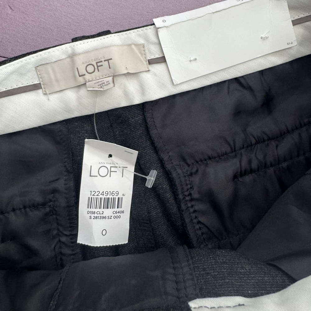 LOFT Marisa Ankle Pants Women Size‎ 0 Grey New Stretch Tapered Dress Trousers - Picture 7 of 10